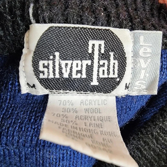 Vintage Levi's SilverTab Wool Crewneck Pullover Sweater Royal  Blue Size Medium - Picture 2 of 13